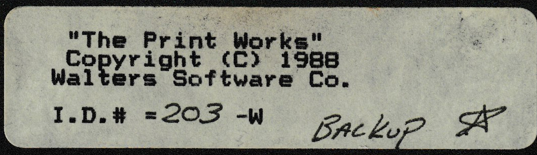 PrintWORKS, The Floppy Disk